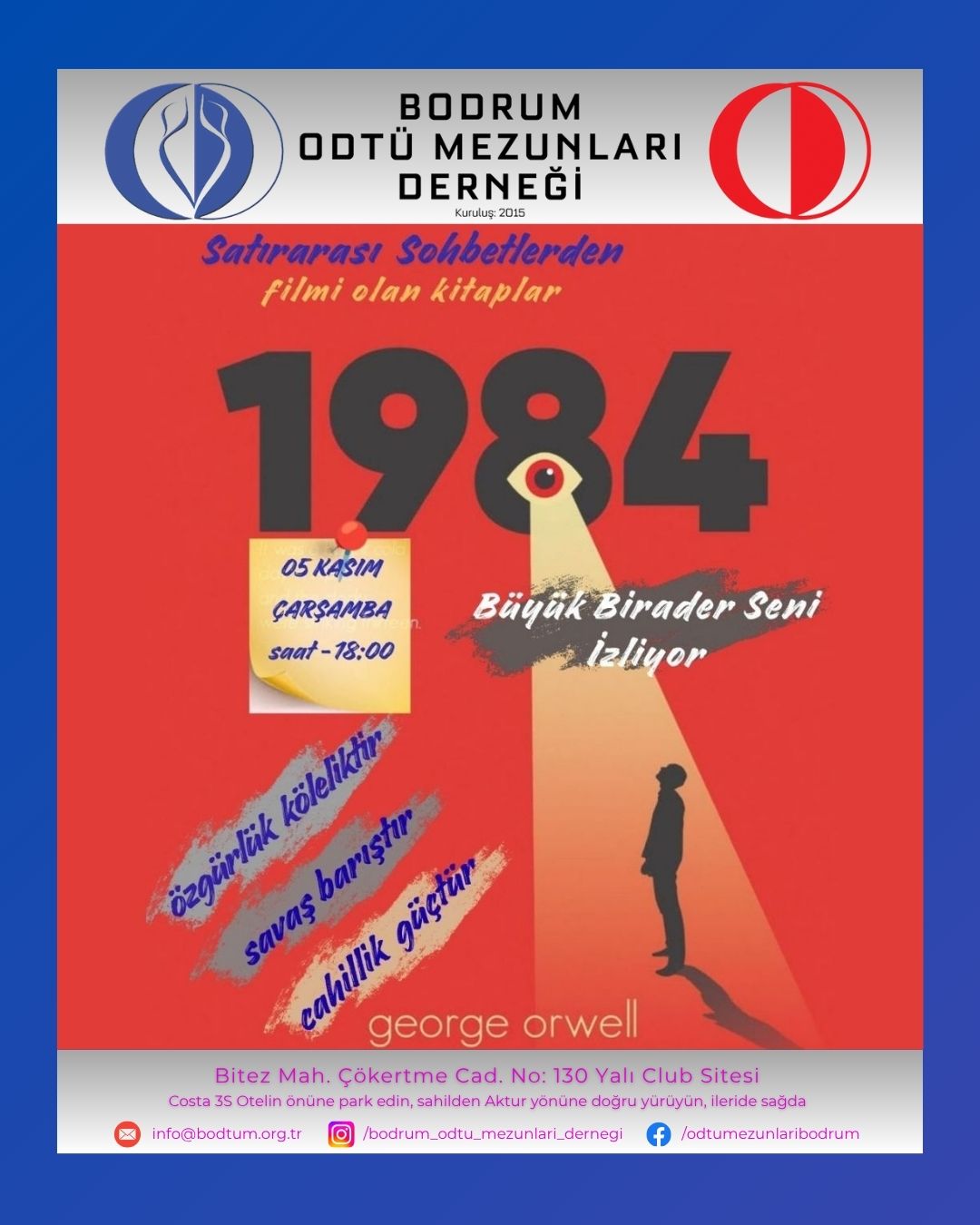 Satır Arası Sohbetler – George Orwell 1984 İncelemesi –  05.11.2025