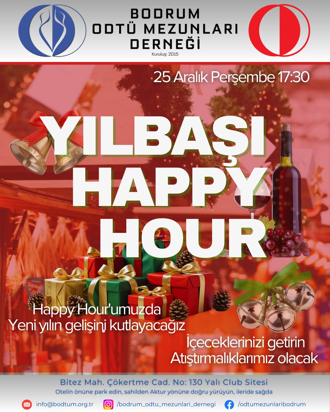Happy Hour ve Yılbaşı Kutlaması 25.12.2025 Saat 17:30