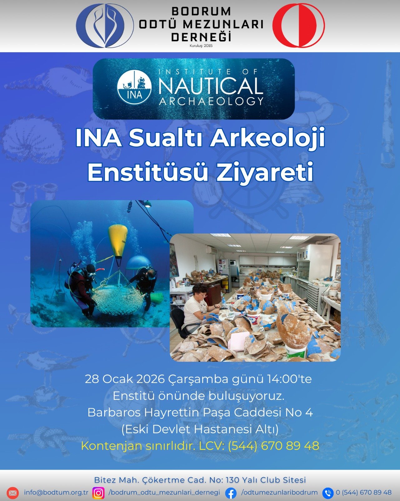 INA Sualtı Arkeoloji Enstitüsü Ziyareti
